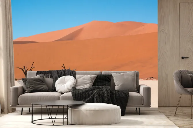 Fototapeta: Drzewa pustynne na tle wzgórz