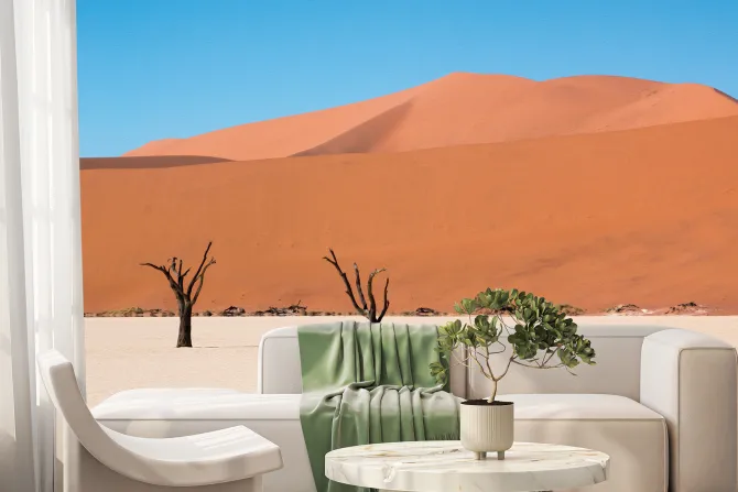 Fototapeta: Drzewa pustynne na tle wzgórz