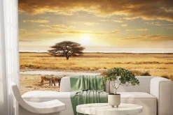 Fototapeta: Drzewo na środku safari z zebrami