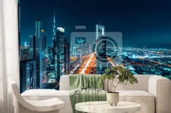 Fototapeta: Dubai cityscape night long exposure