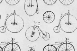 Fototapeta: Duże koła retro rowerów w szarości