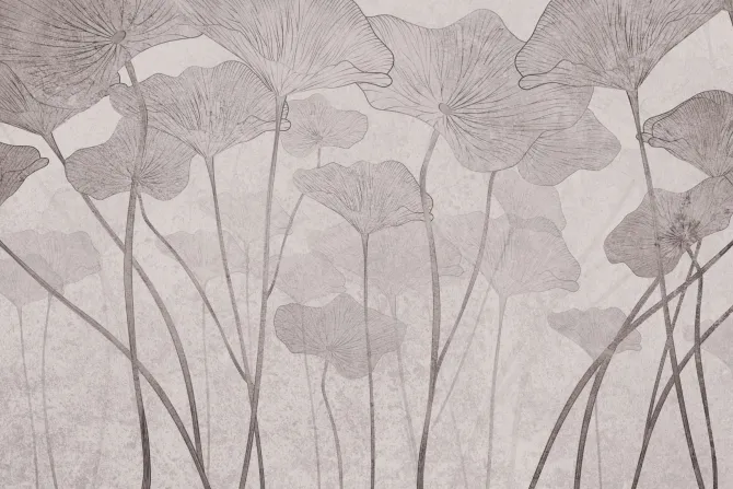 Fototapeta: Duże liście na teksturowym tle w stylu glamour