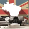 Fototapeta: Długi cień uk flag ikona z mapą brazylia