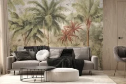 Fototapeta: Dżungla vintage z egzotycznymi drzewami