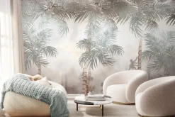 Fototapeta: Dżungla z egzotycznymi palmami i małpami