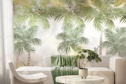 Fototapeta: Dżungla z egzotycznymi palmami i małpami