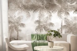 Fototapeta: Dżungla z egzotycznymi palmami i małpami