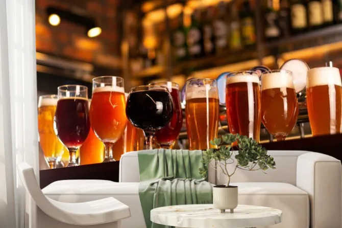 Fototapeta: Dużo piwa na stole barowym