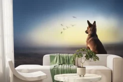 Fototapeta: Duży pies na plaży na tle morza