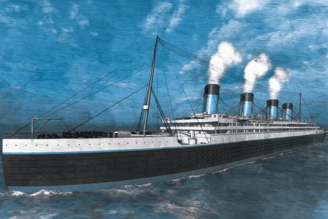 Fototapeta: Duży statek wycieczkowy na morzu