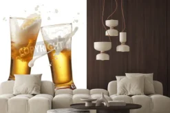 Fototapeta: Dwie szklanki piwa opieczone tworzenie powitalny