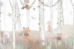 Fototapeta: Dziecięcy las ze słoniem i lisem
