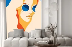 Fototapeta: Dziewczyna w okularach na ilustracji pop art