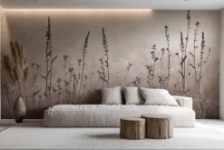 Fototapeta: Dzika łąka na betonowej ścianie