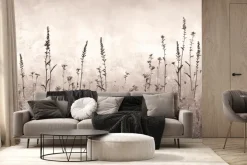 Fototapeta: Dzika łąka na betonowej ścianie