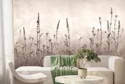 Fototapeta: Dzika łąka na betonowej ścianie