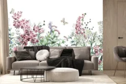 Fototapeta: Dzikie kwiaty na botanicznej ilustracji