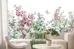 Fototapeta: Dzikie kwiaty na botanicznej ilustracji