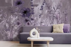 Fototapeta: Dzikie kwiaty z łąki na betonowej ścianie