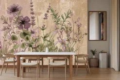 Fototapeta: Dzikie kwiaty z łąki na betonowej ścianie