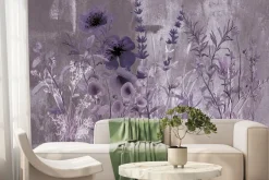 Fototapeta: Dzikie kwiaty z łąki na betonowej ścianie