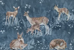 Fototapeta: Dzikie zwierzęta sarny na łące z paprociami