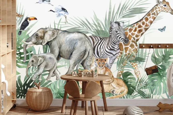 Fototapeta: Dzikie zwierzęta w tropikalnej roślinności