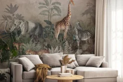 Fototapeta: Dzikie zwierzęta safari wśród tropikalnych roślin w dżungli