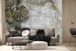 Fototapeta: Egzotyczne liście palmowe i monstery