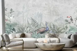 Fototapeta: Egzotyczne ptaki wśród tropikalnych liści