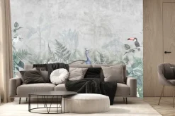 Fototapeta: Egzotyczne ptaki wśród tropikalnych liści