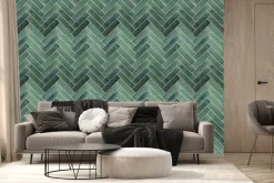 Fototapeta: Elegancka kompozycja zielonych płytek
