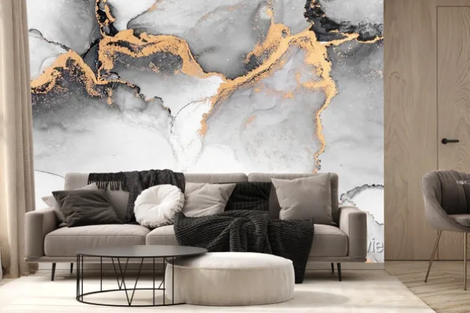 Fototapeta: Elegancki marmur złote zdobienie