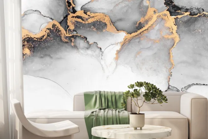 Fototapeta: Elegancki marmur złote zdobienie