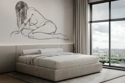 Fototapeta: Elegancki szkic sylwetki kobiety na białym tle