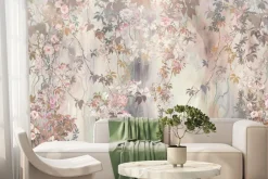 Fototapeta: Elegancki vintage mural kwiatowy z pnączami