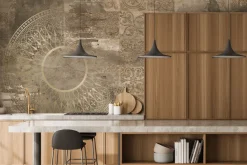 Fototapeta: Elegancki wzór ornamentów na tle betonu w stylu vintage