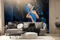 Fototapeta: Eteryczna istota flet gry lasu