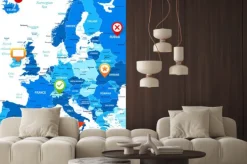 Fototapeta: Europe - map and navigation icons - illustration.image contains