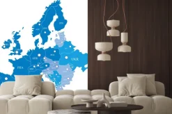 Fototapeta: Europejska mapa z regionami na białym tle