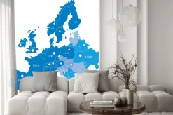 Fototapeta: Europejska mapa z regionami na białym tle