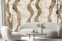 Fototapeta: Falista mozaika na jasnym tle