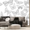 Fototapeta: Fancy collection of flying butterflies for your coloring page