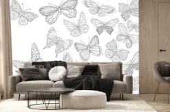 Fototapeta: Fancy collection of flying butterflies for your coloring page