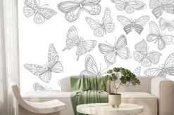 Fototapeta: Fancy collection of flying butterflies for your coloring page