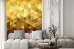 Fototapeta: Fantazyjne złote wzorek bez szwu w stylu mozaiki małego poligonu.