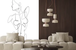 Fototapeta: Female figure one continuous line vector graphic illustration