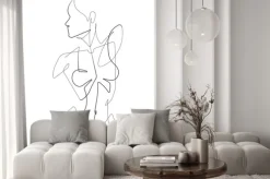 Fototapeta: Female figure one continuous line vector graphic illustration