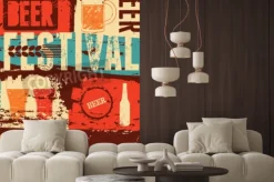 Fototapeta: Festiwal piwa styl vintage grunge plakatu. retro ilustracji wektorowych.