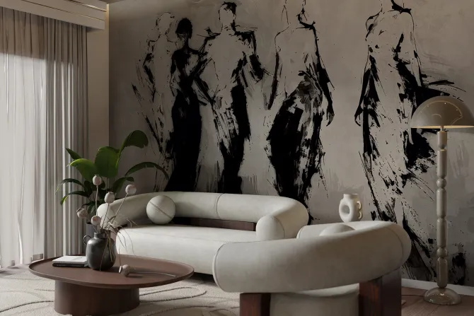 Fototapeta: Figury ludzkie w abstrakcji nowoczesna minimalistyczna sztuka